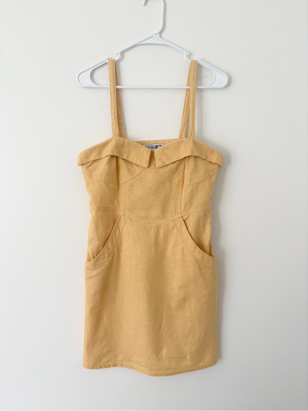 Samantha Pleet Rapscallion Butter Yellow Linen Cotton Mini Dress Size Medium
